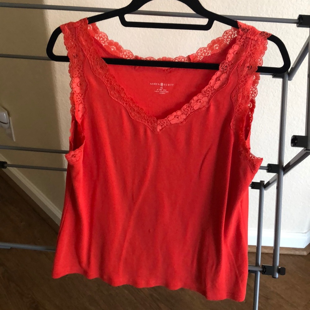 Bright orange tank top